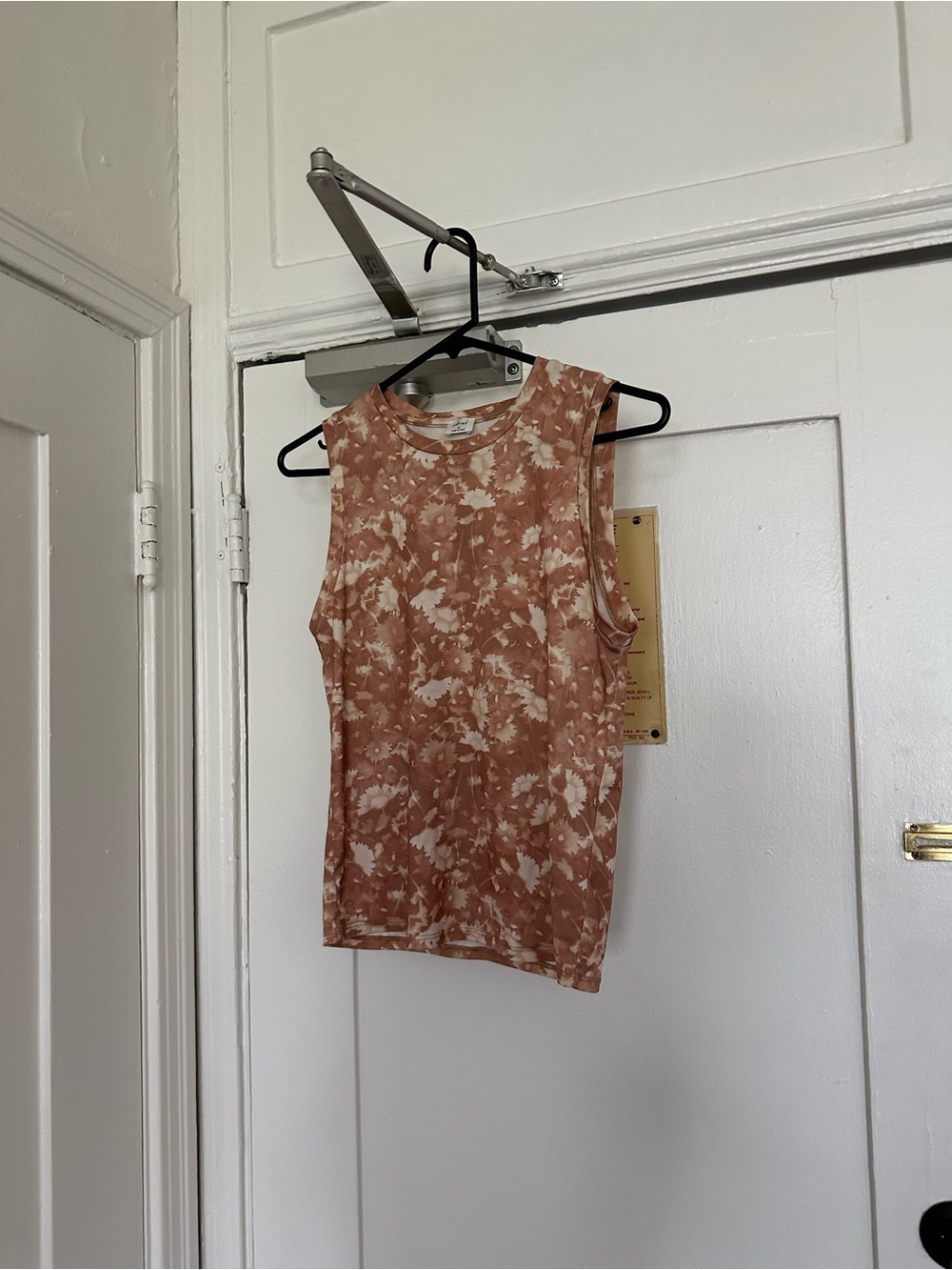 Aritzia Sleeveless Tie-Dye Tank Top - Rust/White